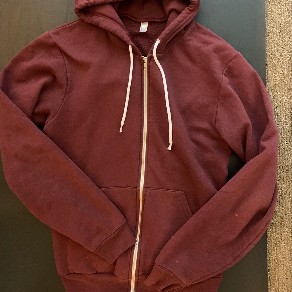 American Apparel unisex maroon hoodie